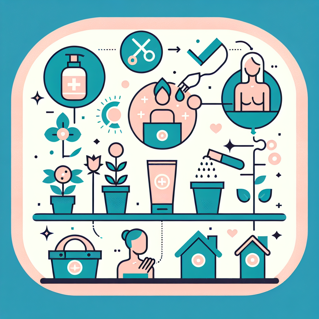 가드닝 후 피부 관리하는 모습