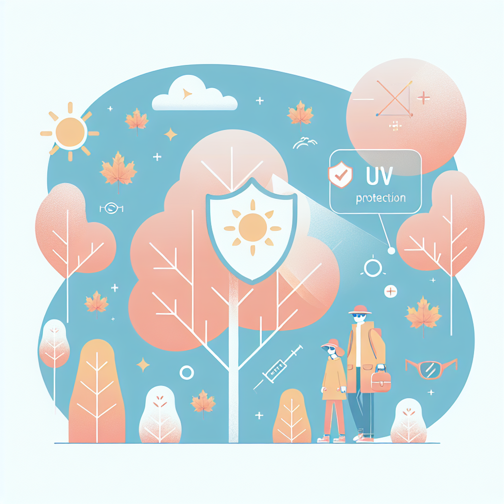 가을 단풍놀이 자외선 대비의 중요성을 보여주는 이미지