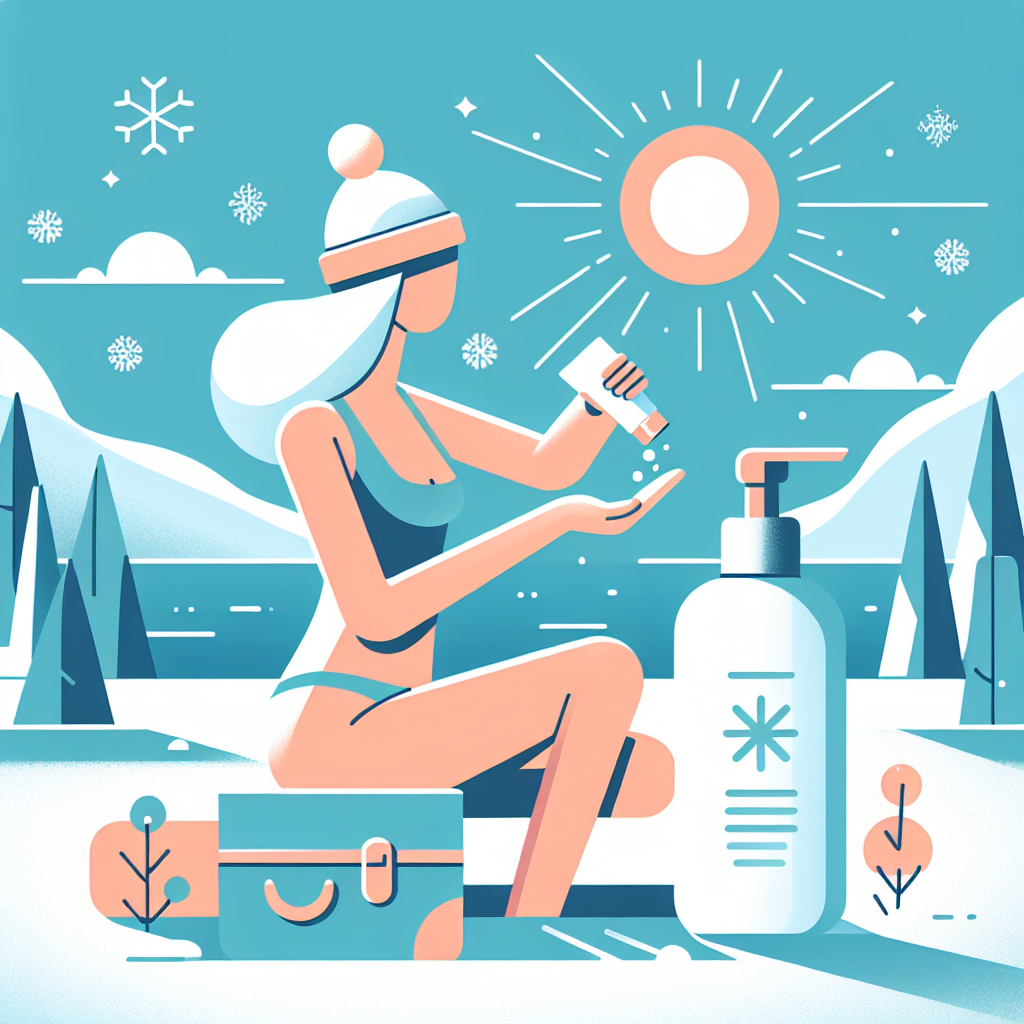 겨울철 야외활동 시 자외선 차단 모습