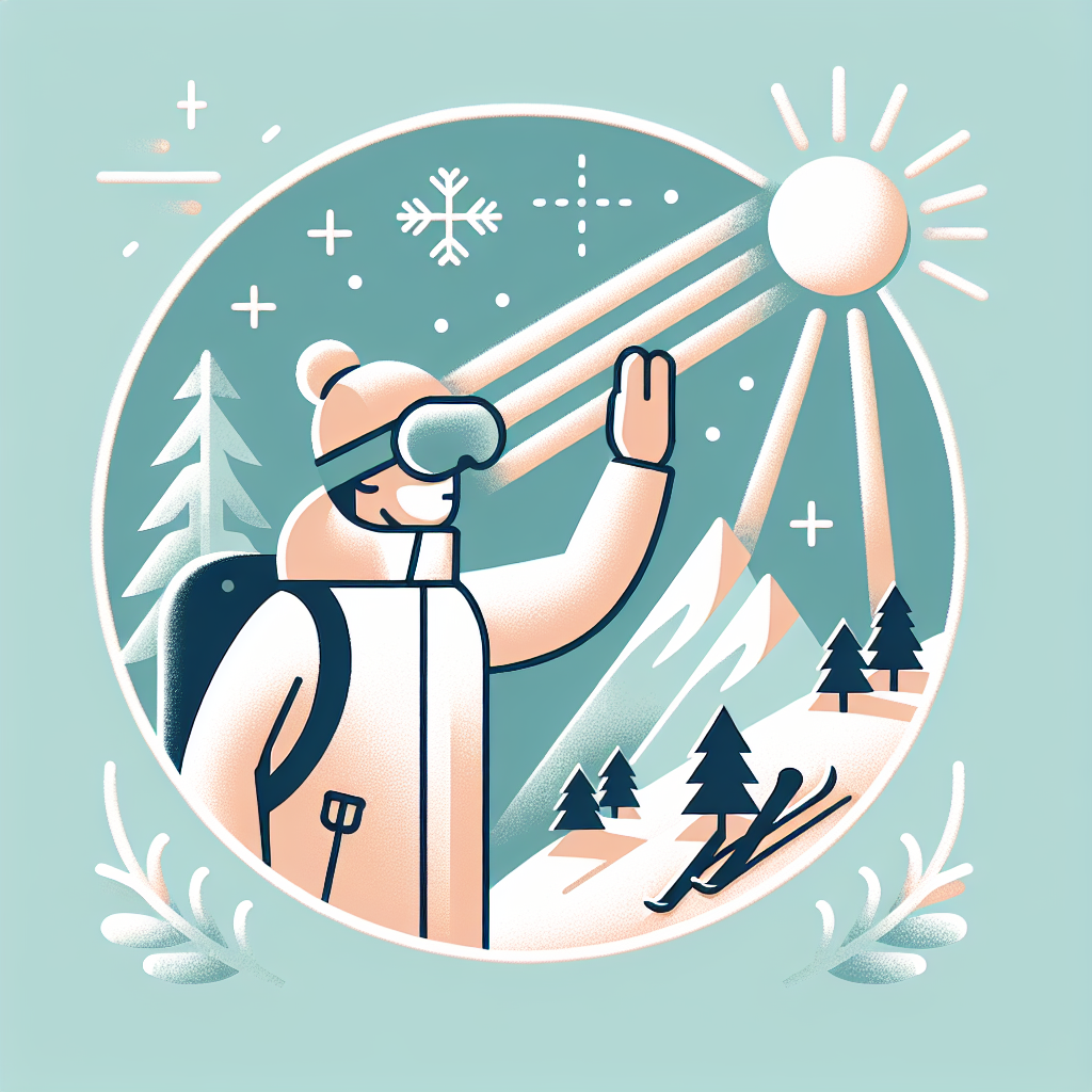 겨울 스키장에서 자외선 차단하는 모습