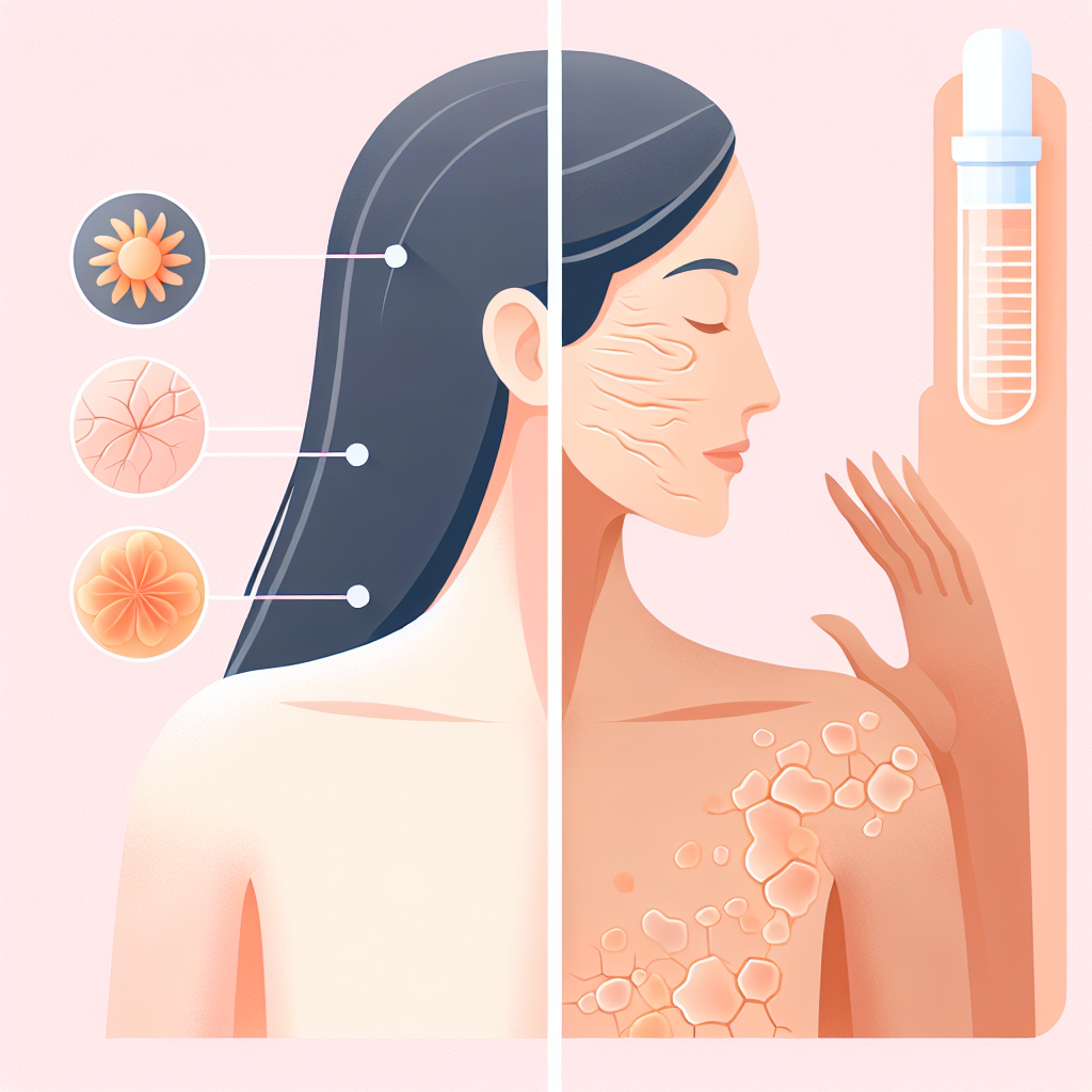 광노화란 자외선으로 인한 피부 손상을 보여주는 비교 이미지