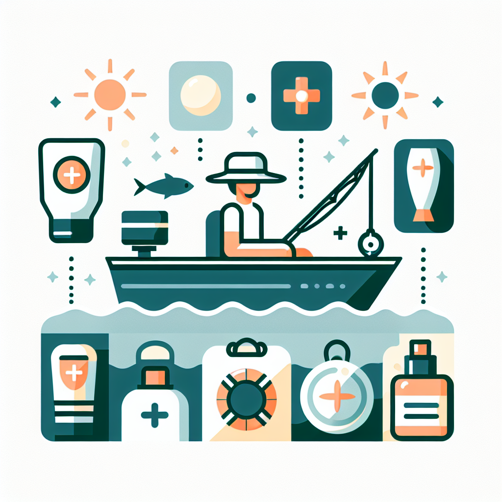 낚시할 때 자외선 차단의 중요성을 보여주는 이미지