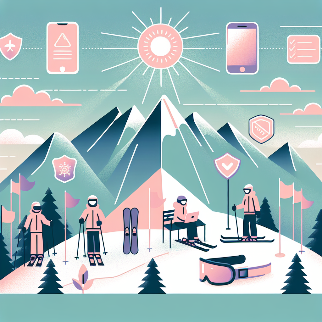 스키장에서 자외선 차단하는 모습