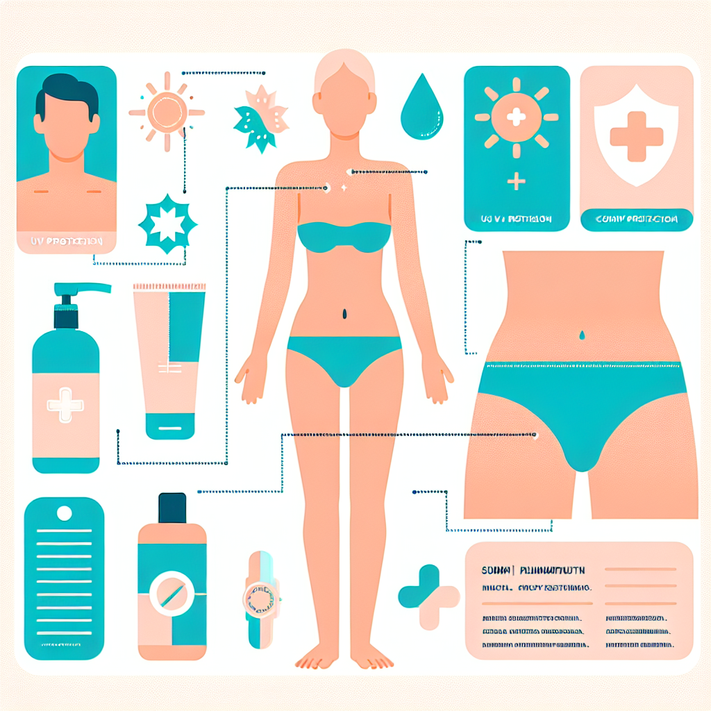 부위별 자외선 차단 방법을 보여주는 인포그래픽