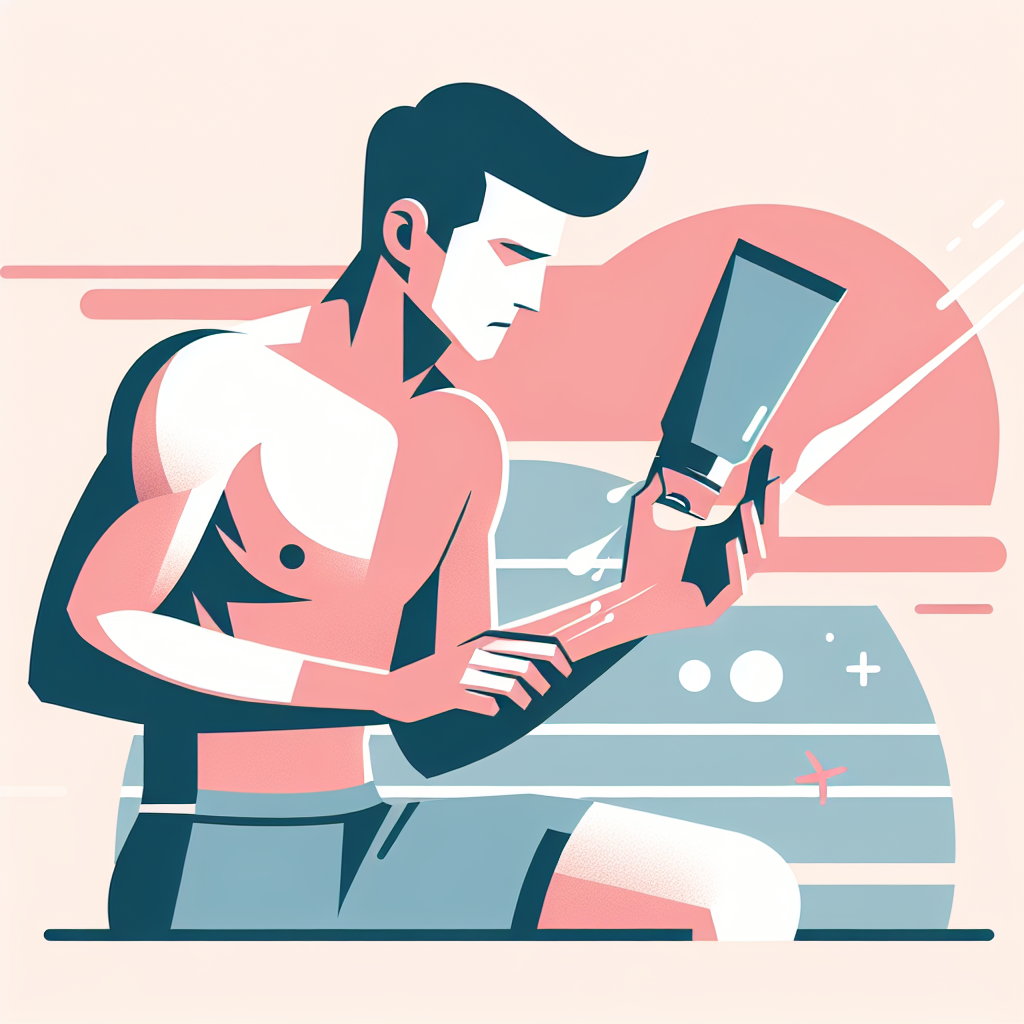 운동선수가 자외선 차단제를 바르고 있는 모습