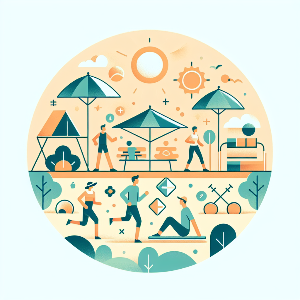 야외 운동 중 자외선 노출 위험성을 보여주는 이미지