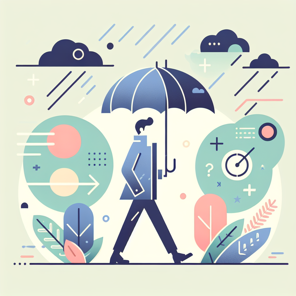 워킹 중 양산 사용 모습