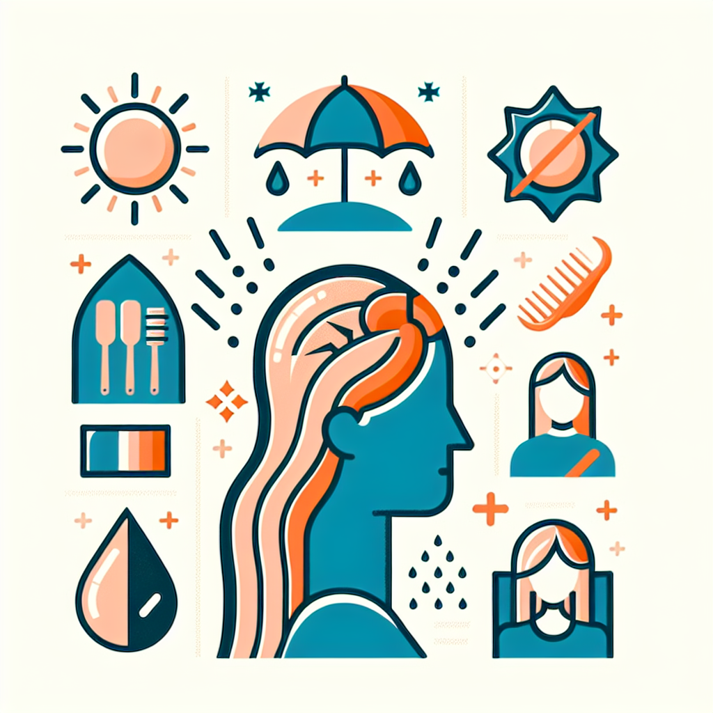 자외선에 노출된 두피와 모발 손상 예시