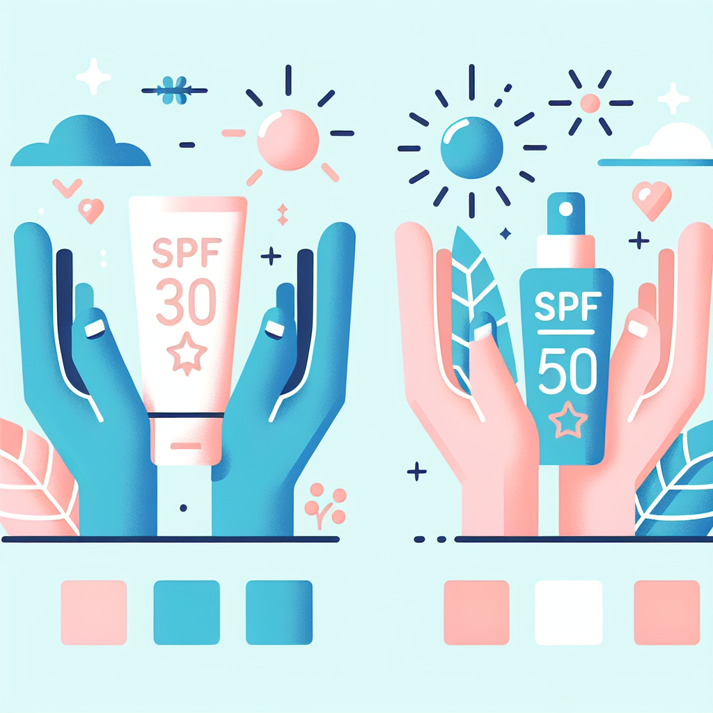 SPF 30과 50 자외선 차단율 비교 차트