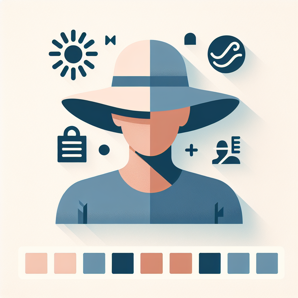 와이드햇을 착용한 모습과 자외선 차단 범위