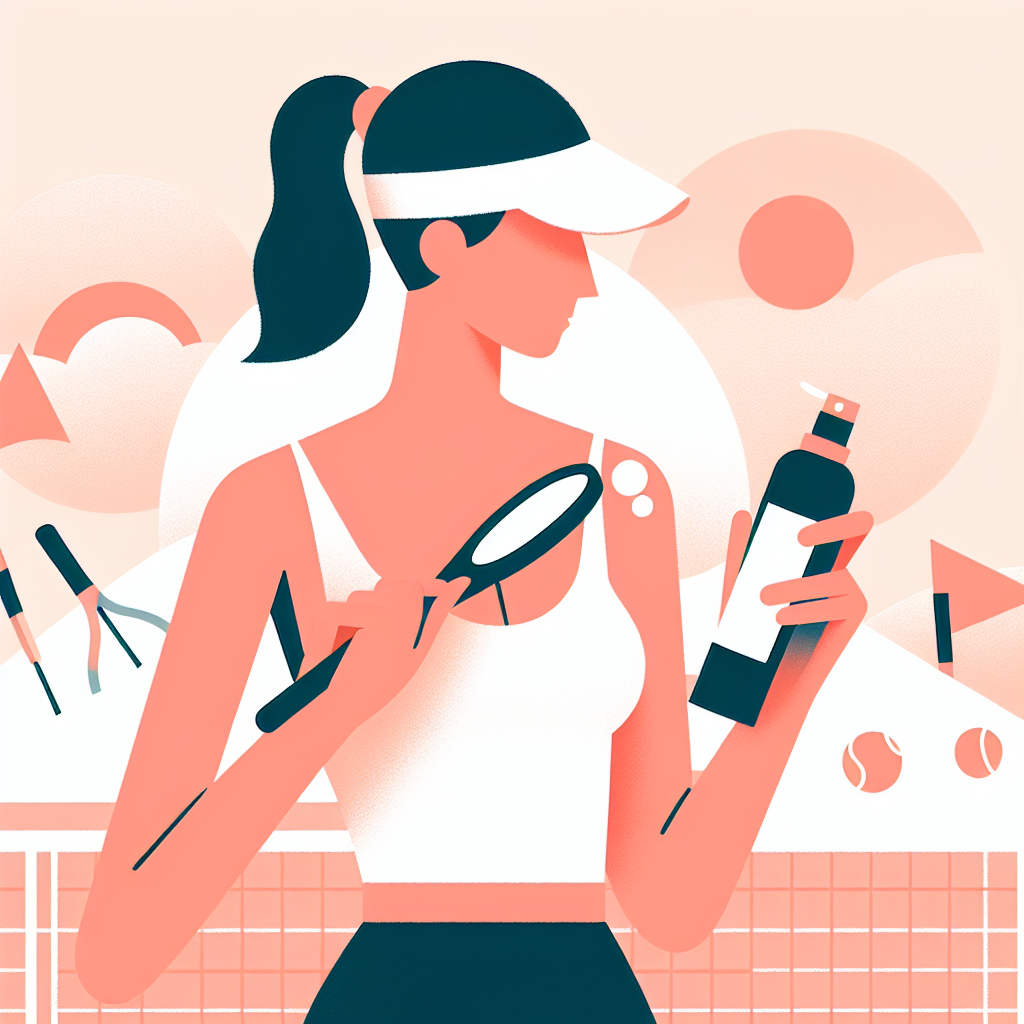 테니스 전 썬크림 바르는 모습