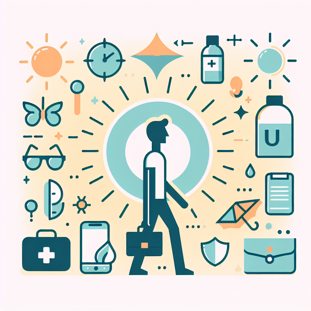 통근길 자외선 차단의 중요성을 보여주는 이미지