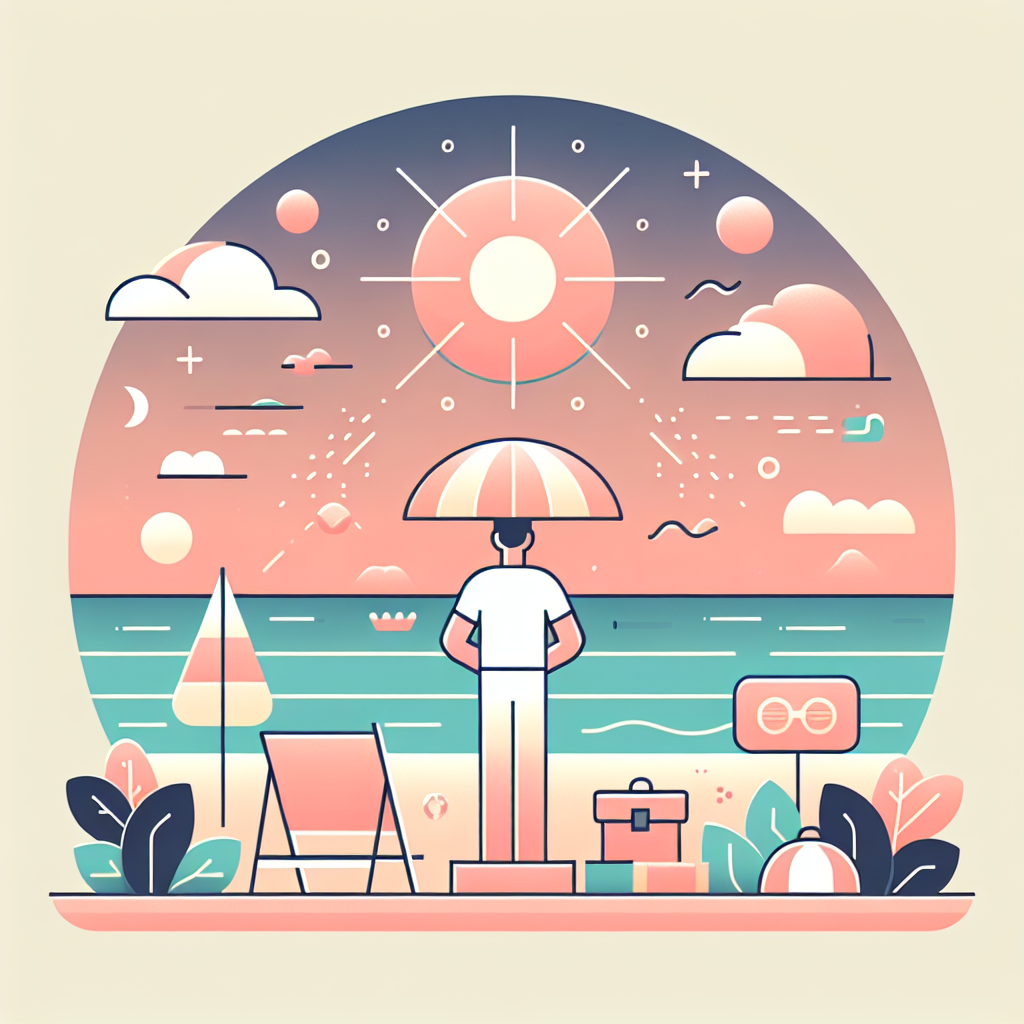 해수욕장에서 자외선 차단하는 모습