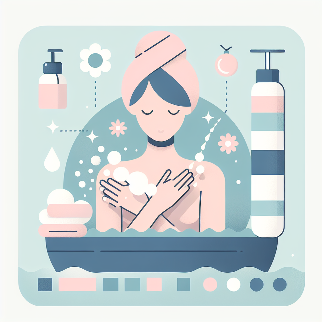 해수욕 후 피부 관리하는 모습